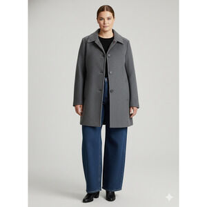 Lauren Ralph Lauren Gray Wool Blend Coat Classic Quiet Luxury preppy Sz-16